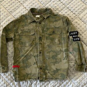 Zara Kids Green Camouflage Shirt